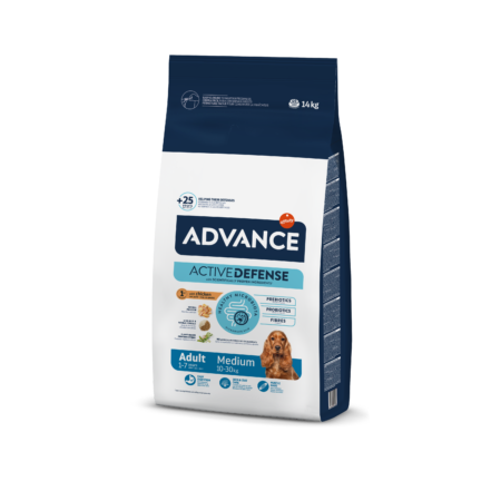 Advance dog – Medium Adult – pentru câini cu talie medie 14 Kg + 4KG GRATIS!