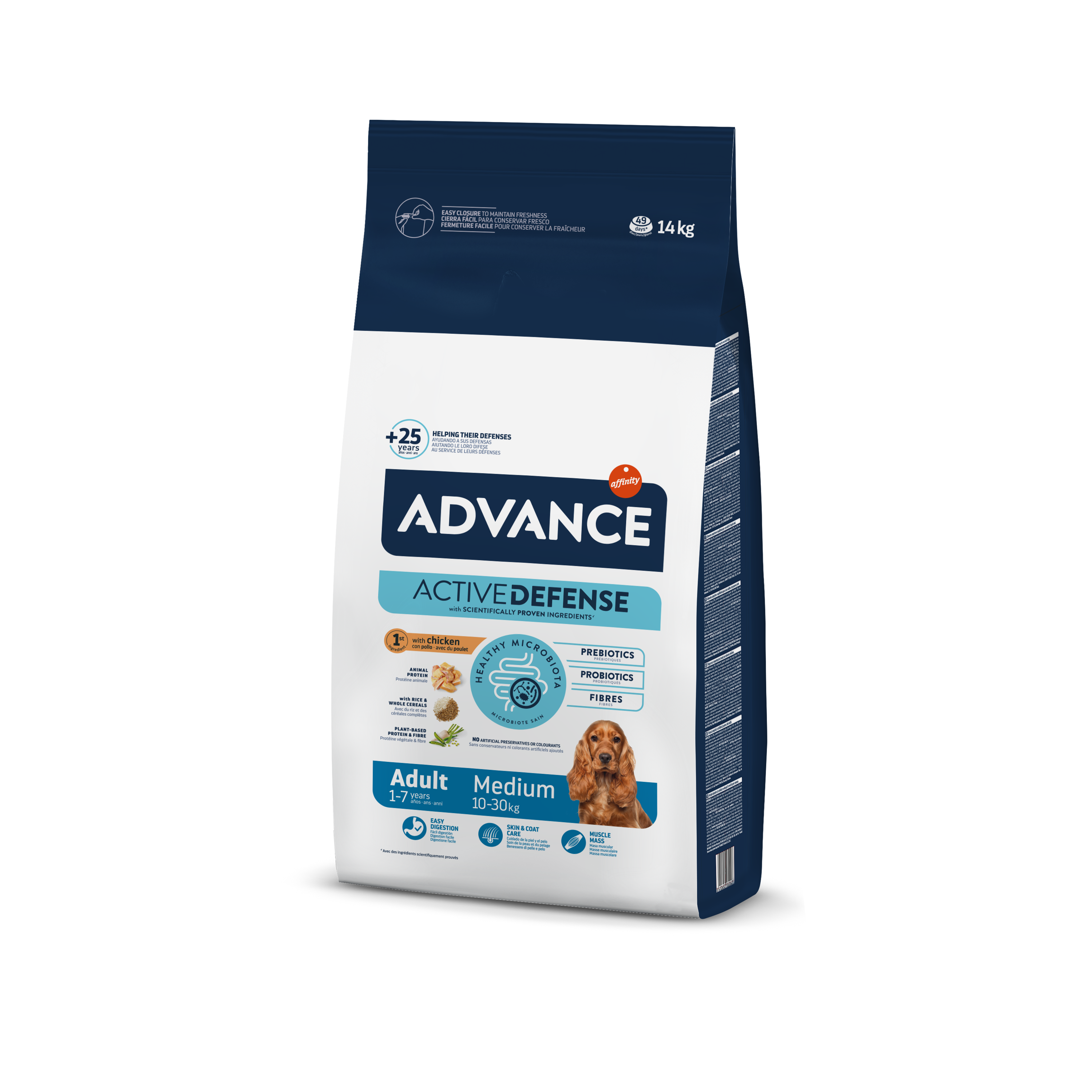 Advance dog – Medium Adult – pentru câini cu talie medie 14 Kg + 4KG GRATIS!